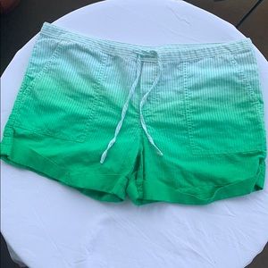 Victoria Secret-green/white stripped shorts-Sz 6